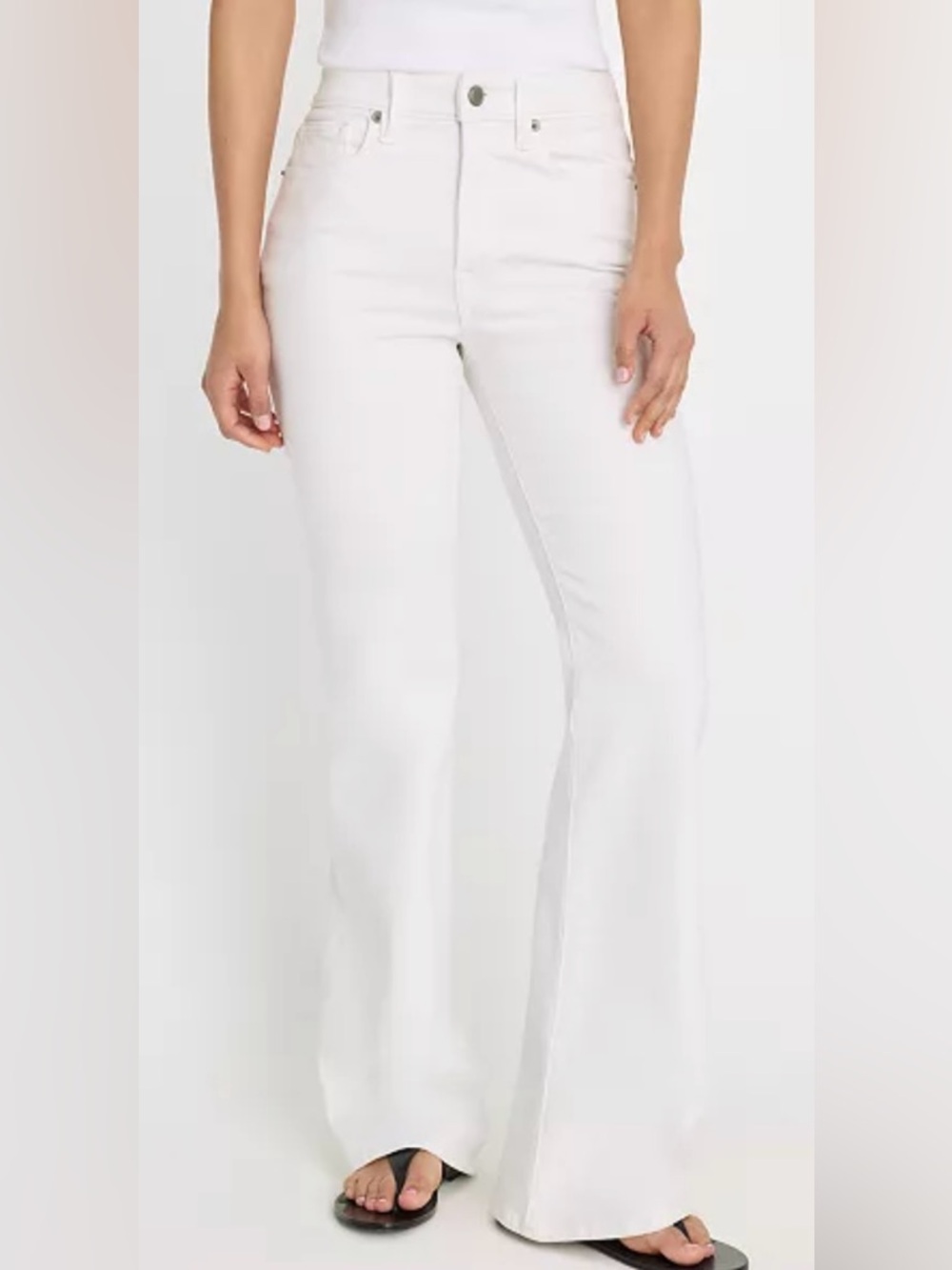 Good American White Flare Jeans